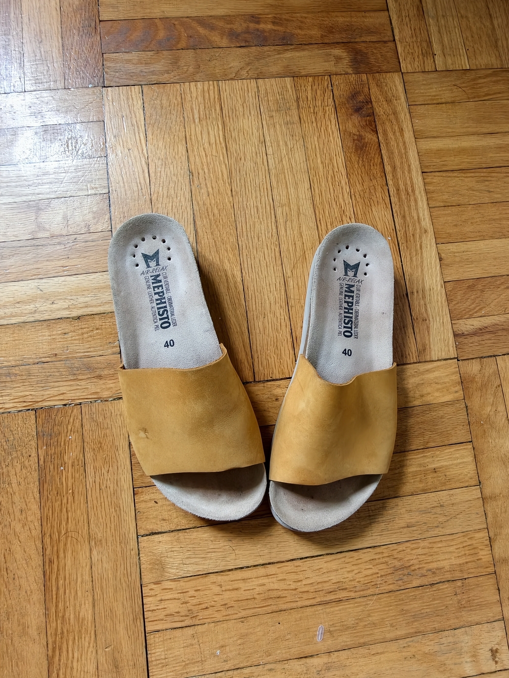 Mephisto Women's Slip-On Sandals in Mustard Yellow